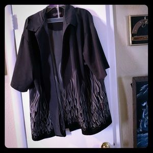 Sapphire lounge rockabilly flame shirt